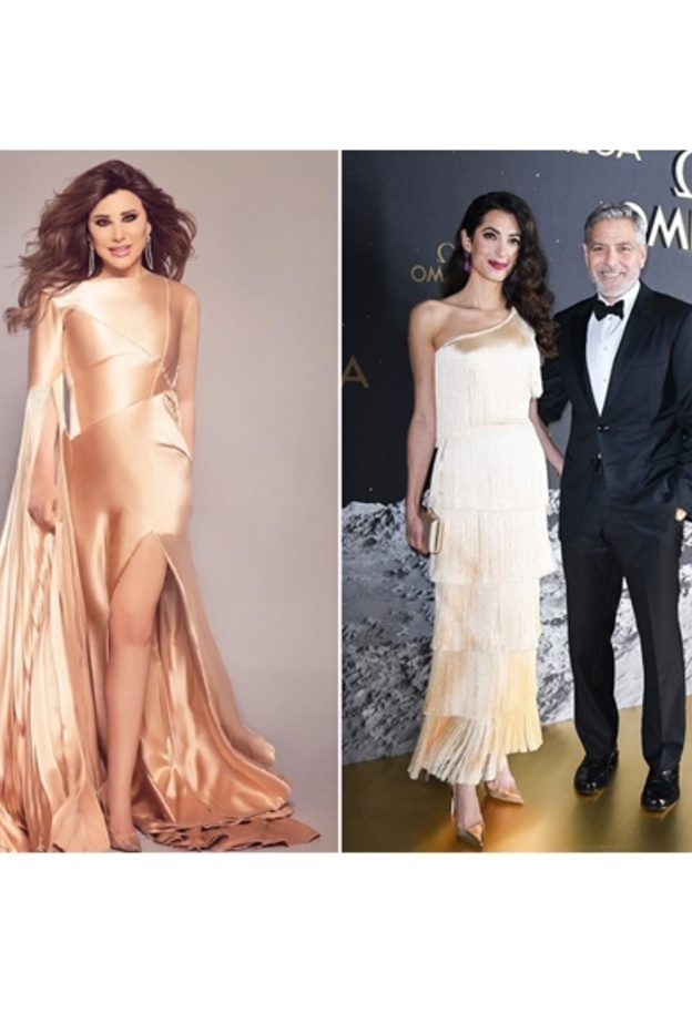 من بدت الأجمل باللون البرونزي... نجوى كرم أم أمل كلوني