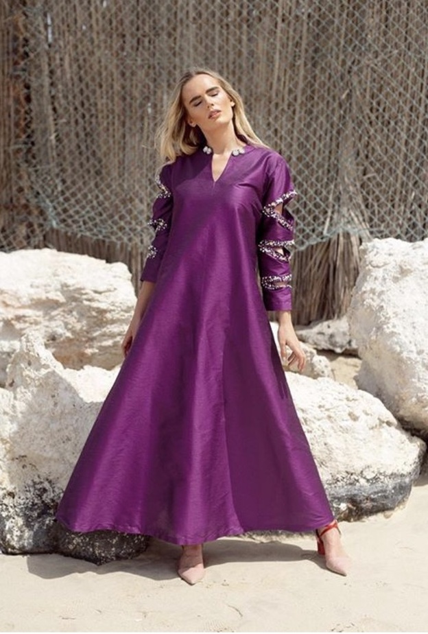 Seeta Collection ثوب تقليدي واسع بطبعة مشجرة