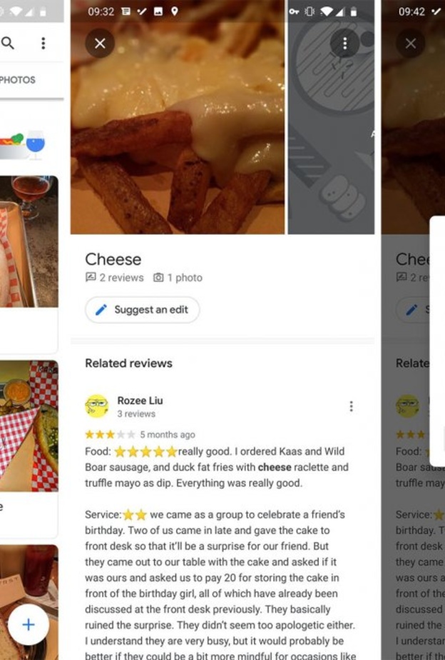 علامات تبويب قائمة المطاعم ستستخدم صور و علامات لتُظهِر أكثر الأطباق المحبوبة في مطعم ما