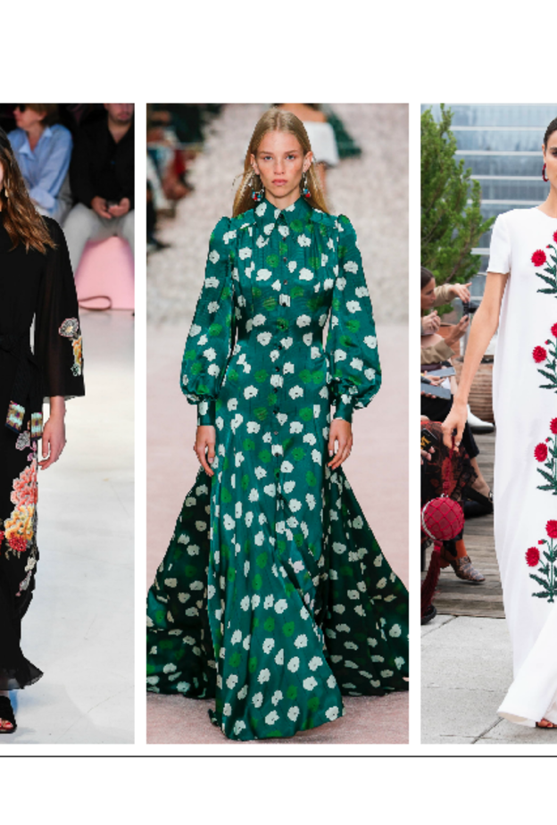  موديلات جذابة لأجمل تصاميم الفساتين بنقشة الورود