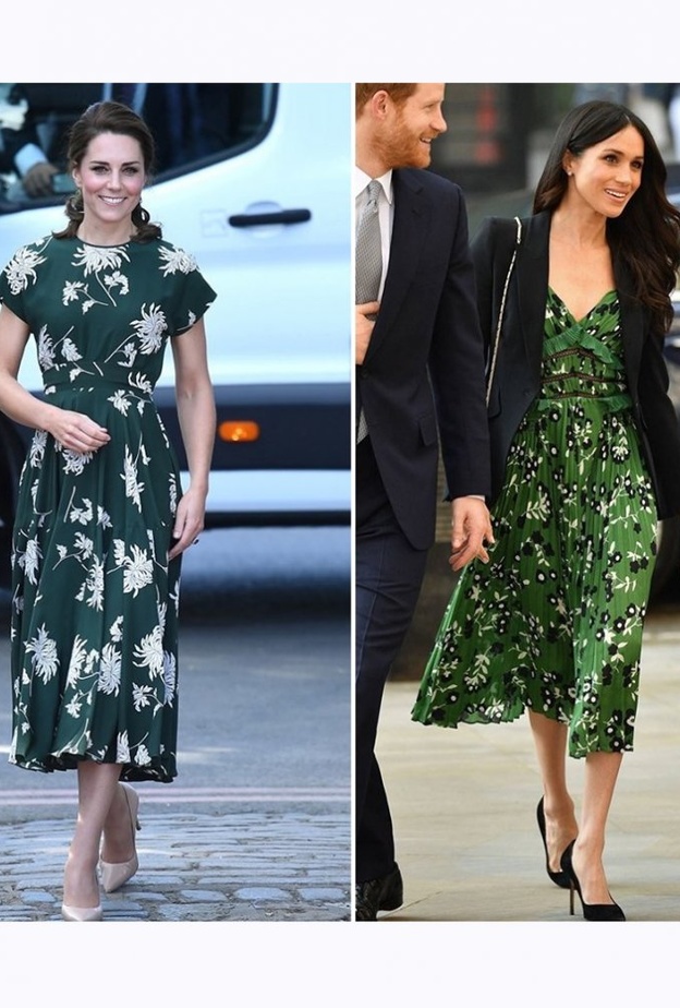أجمل إطلالات بين كيت ميدلتون وميغان ماركل بموضة نقشات الورود