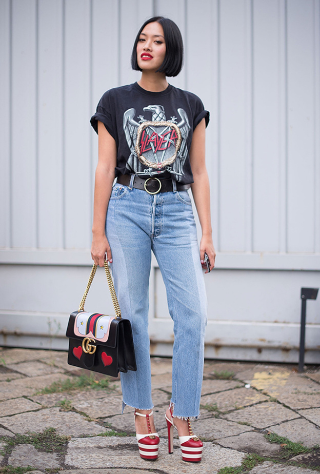 الجينز الخصر العالي يخفي عيوب الجسم