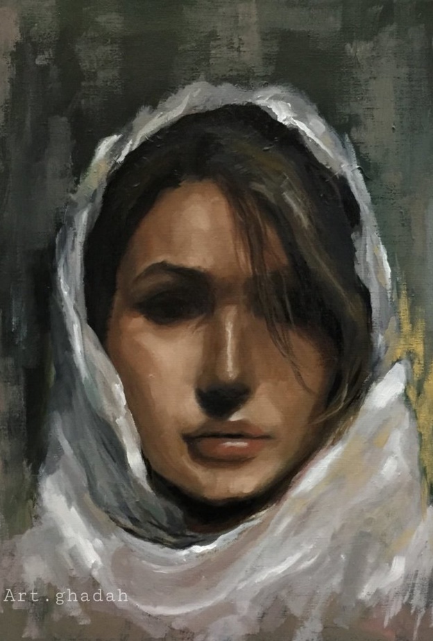 إحدى اعمال الرسامة السعودية غاده محمد