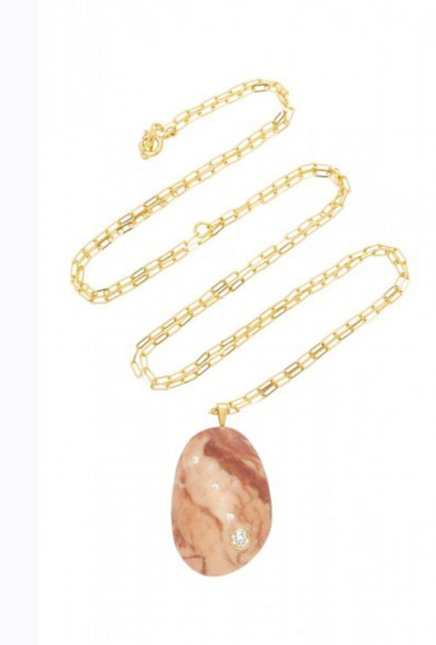 تصميم قلادة ساحر من الذهب الأبيض مزين بقطعة زمرد خضراء وأحجار العقيق الاخضر من Nam Cho