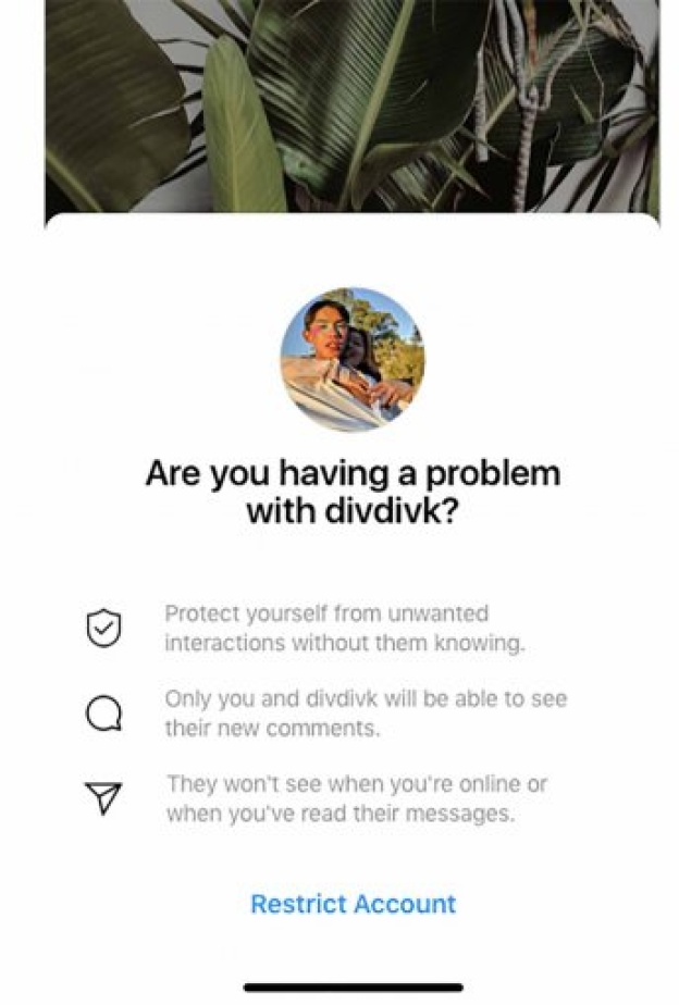 ميزة Restrict من انستقرام تدعى Restrict تقوم على تقييد حساب أي مستخدم
