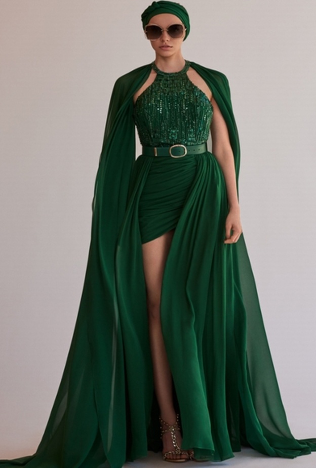فساتين باللون الأخضر