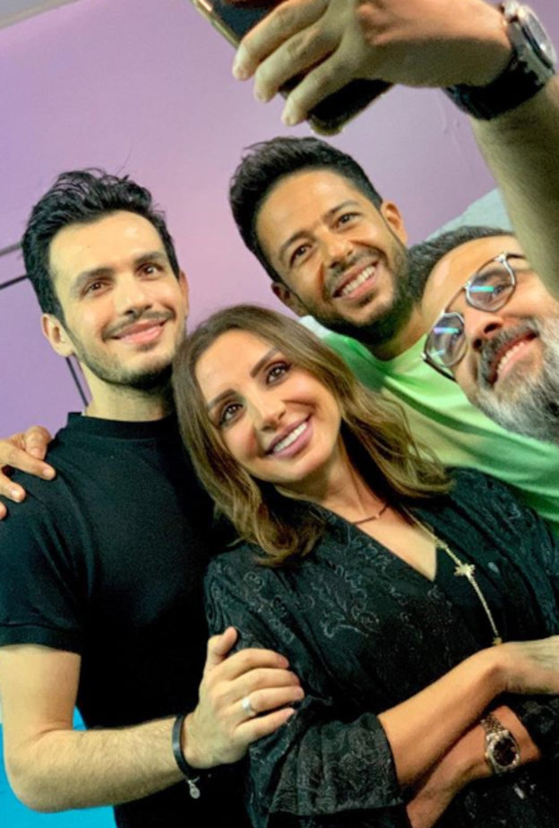 انغام وزوجها في احدث ظهور 