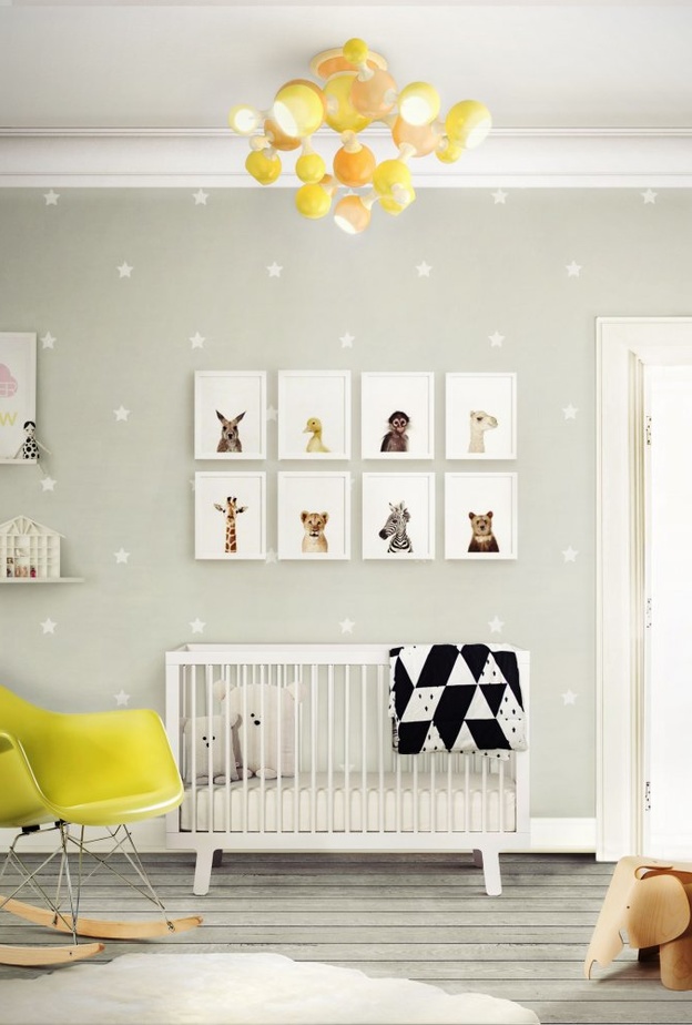 أثاث ناعم وعصري لغرفة نوم خاصة بالمواليد الجدد