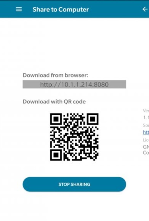 التطبيق يمكنك من مشاركة كافة الملفات مثل النصوص، الصور، الفيديو من هاتفك الذكي لحاسبك