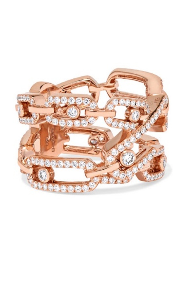 اسوارة ذهب عريض مكون من حلقتات ةمرصع بالماس من Shay Jewelry