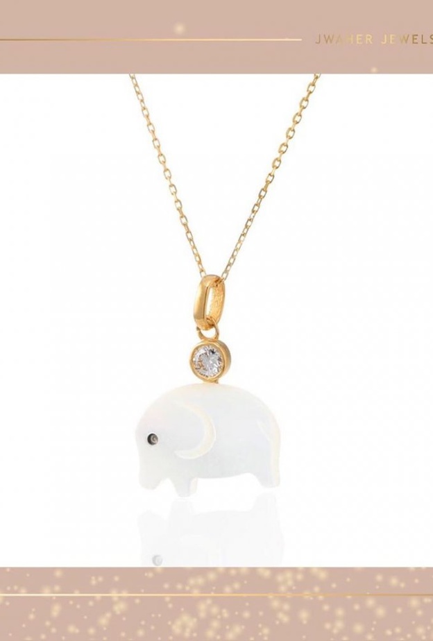 تعليقة على شكل تصميم حيوان الفيل بأسلوب ظريف وأنيق من Jwaher Jewels