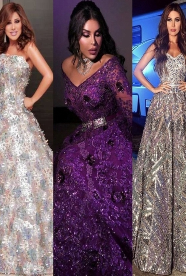 إختارت نجوى فستاناً من تصميم رامي قاضي