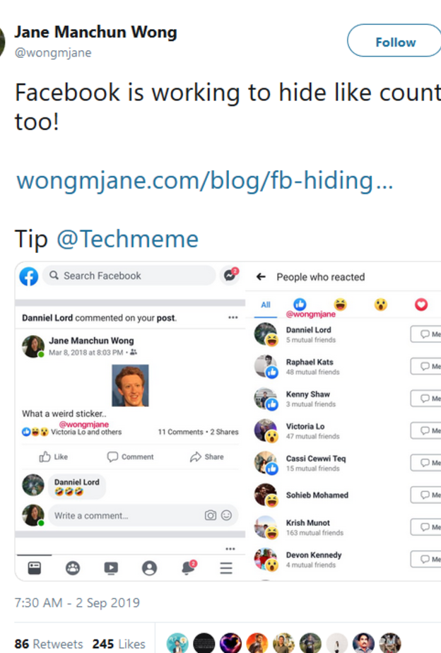 فيسبوك تختبر إخفاء عدد الإعجابات من المنشورات