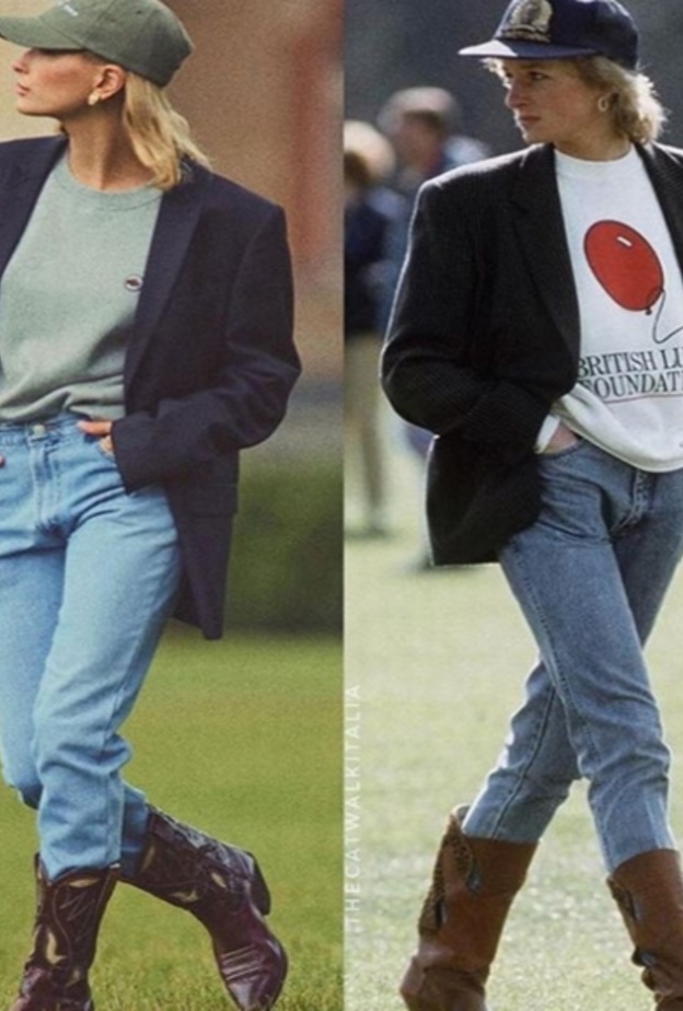 الأميرة الراحلة إعتمدت هذا اللوك خلال حضورها مباراة بولو في العام 1988