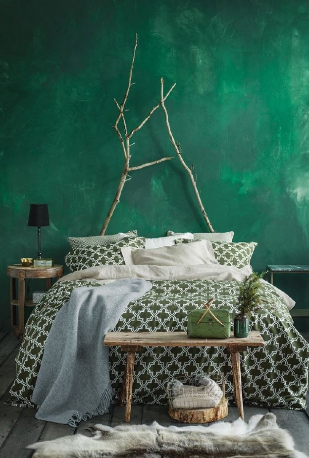 ديكورات غرف نوم باللون الاخضر