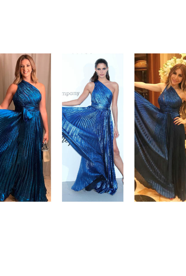 من الأجمل في فستان أزرق من ايلي صعب