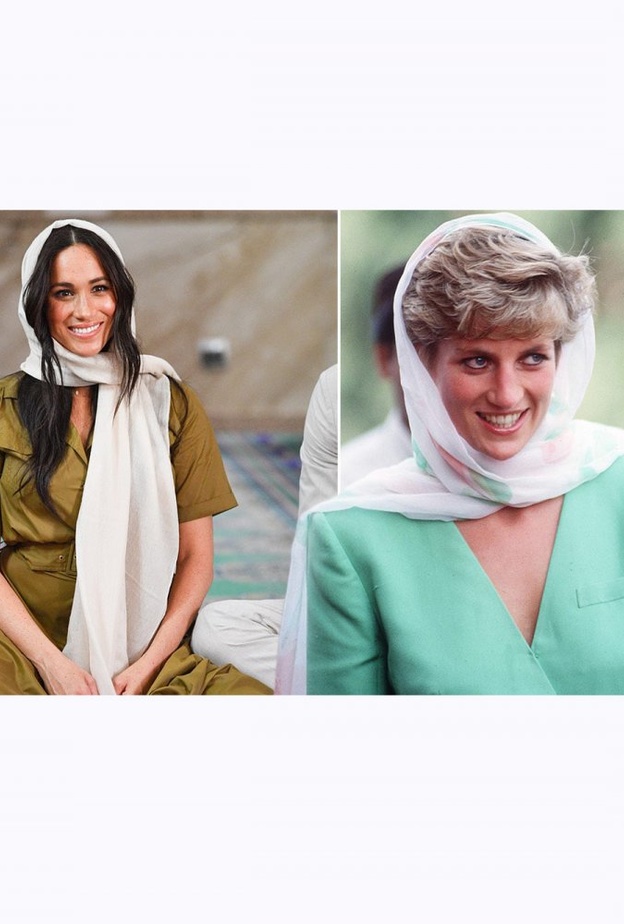 ميغان ماركل والليدي ديايا يضعن الحجاب