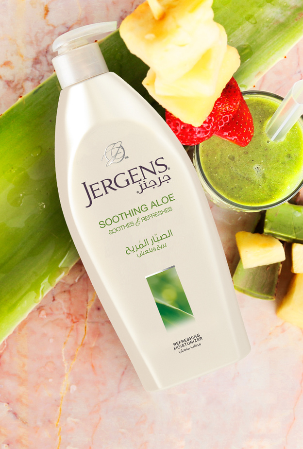 أشعري بالانتعاش مع مرطب الصبّار المُريح من Jergens