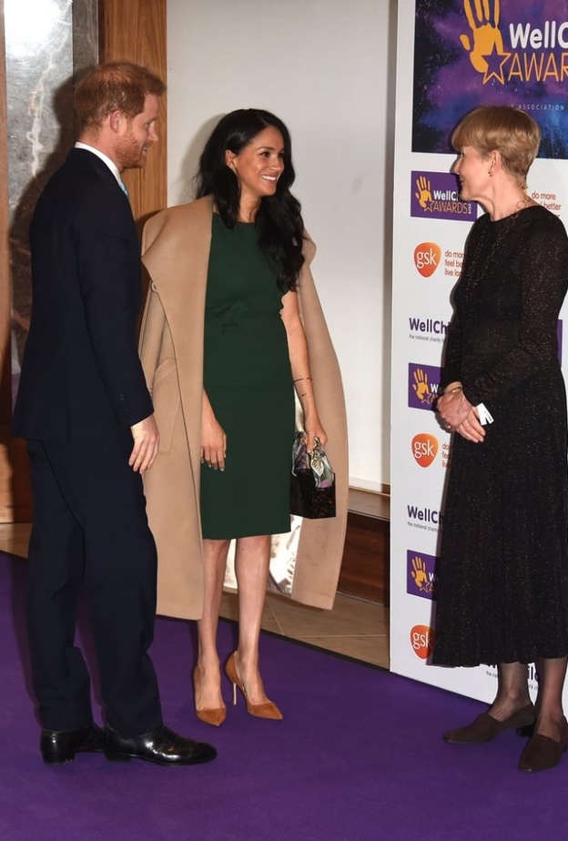  إرتدت ميغان الفستان في المرة الأولى عام 2017 خلال مقابلة تلفزيونيّة للإعلان عن خطبتها بالأمير هاري