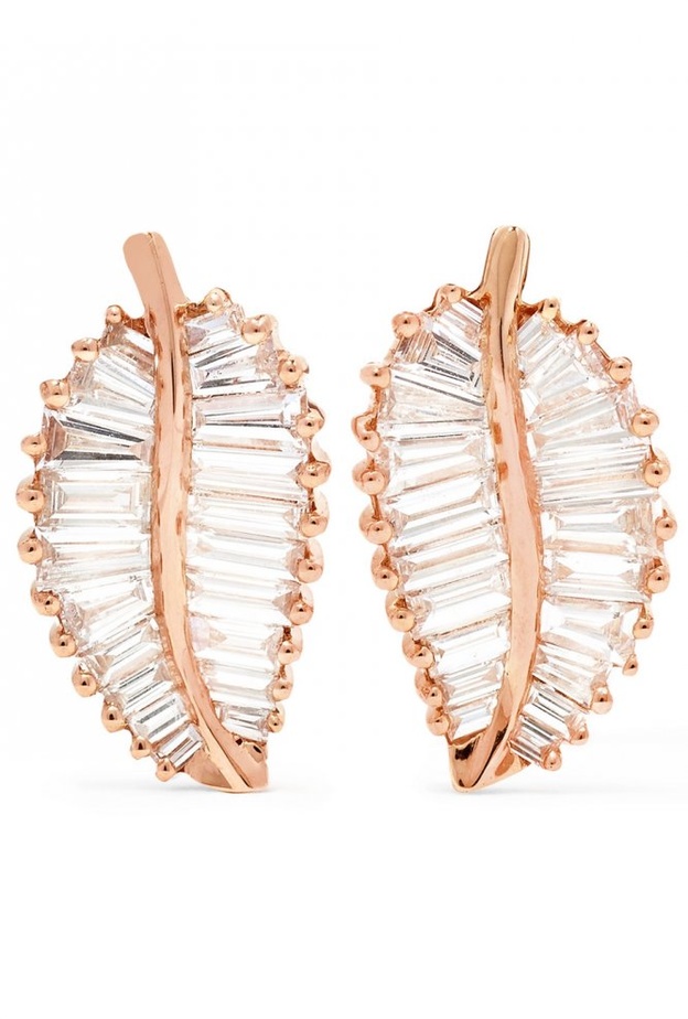 تصميم اقراط ماسية ذات قطع باقيت باسلوب متراص من مجوهرات Shay