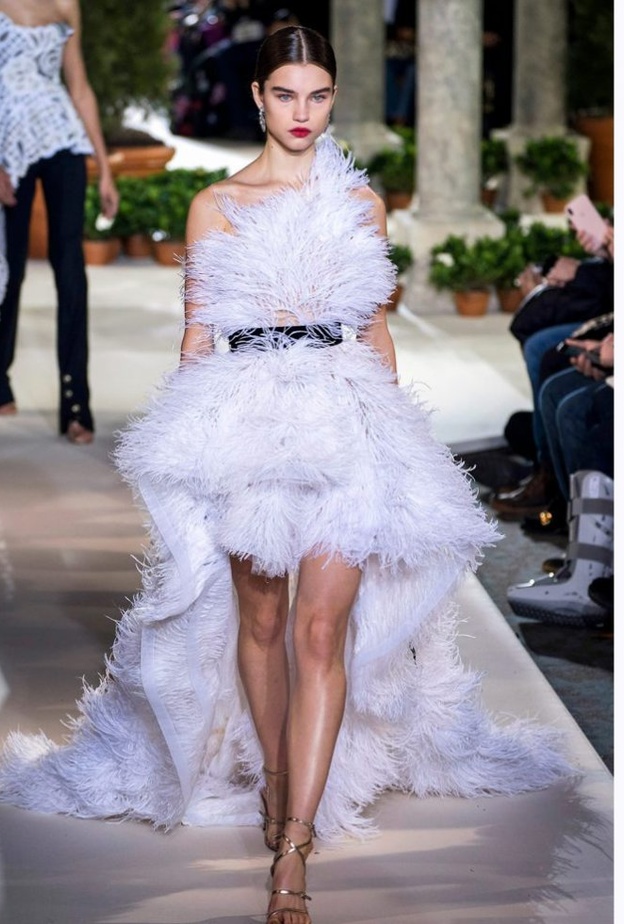 اطلالة أنيقة بالريش من Rochas