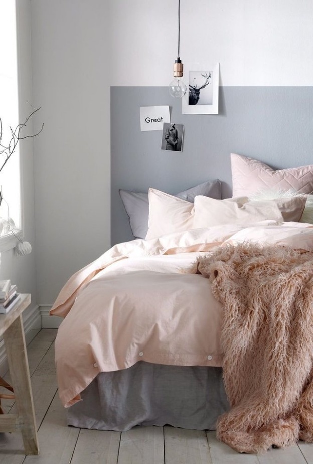 ديكور زاوية غرفة نوم بألوان الباستيل الناعمة