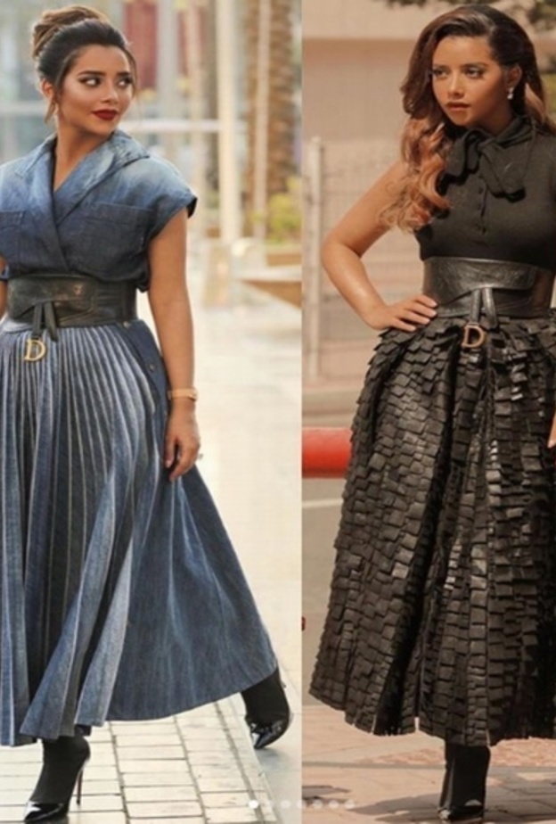 أسدلت شعرها في اللوك الثاني وسرّحته على جنب