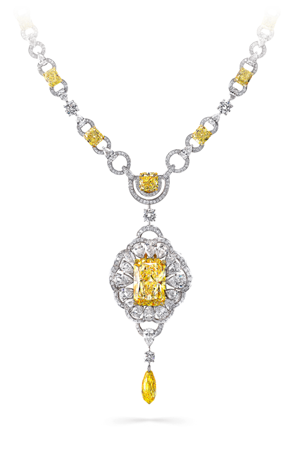 تصميم عقد استثنائي مزين بحبتي الماس كبيرة من Chaumet