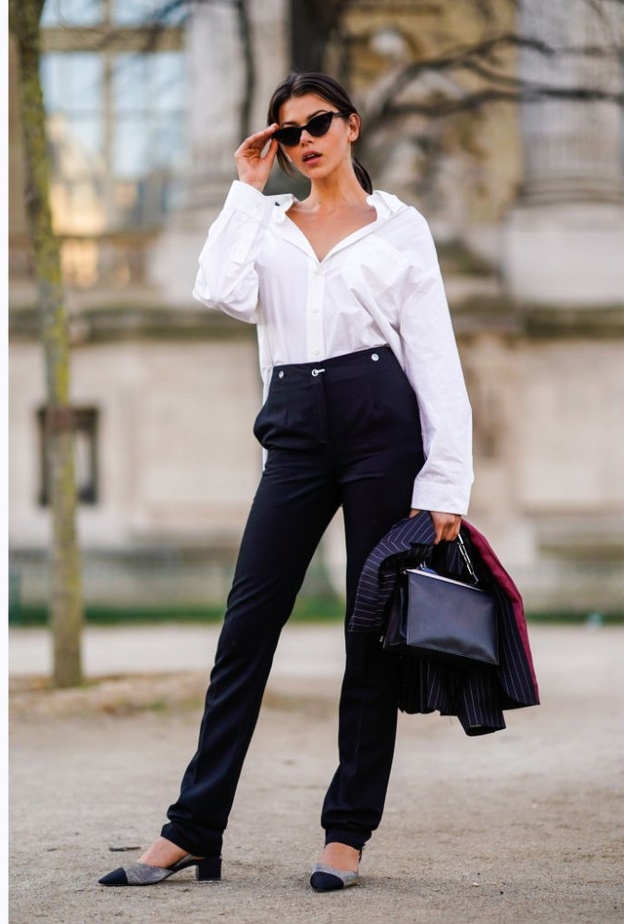 اطلالات مميزة في الشتاء في القميص الأبيض