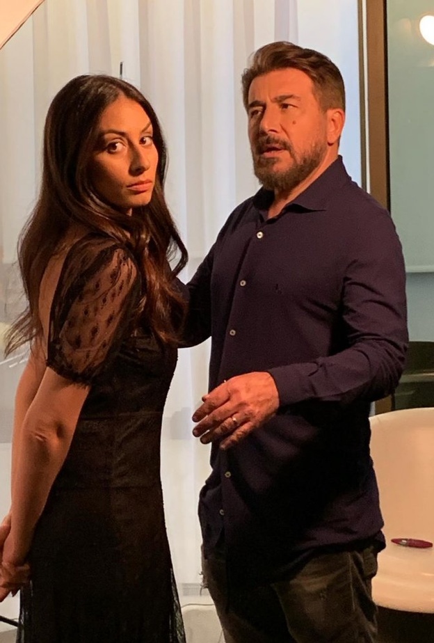 تيم حسن وكاريس بشار في كواليس مسلسل العميد