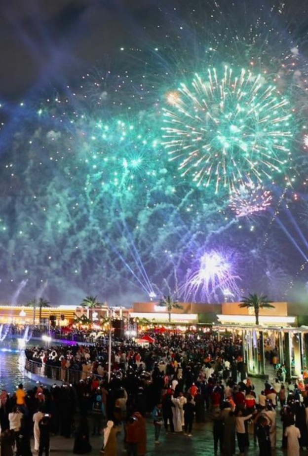 احتفال السعوديين بفوز الهلال في البوليفارد 