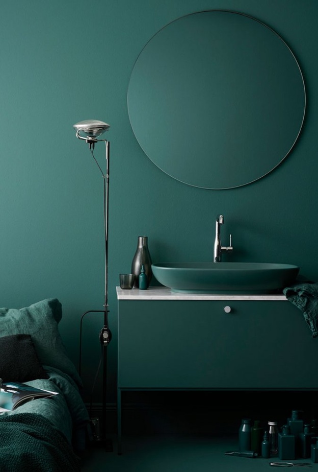 أرضية الحمام باللون الأسود الجذاب وبتصميم عصري لديكور 2020