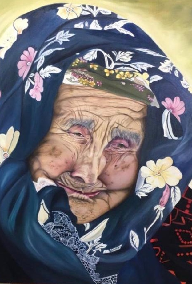 احدى لوحات الفنانة التشكيلية منى الخويطر