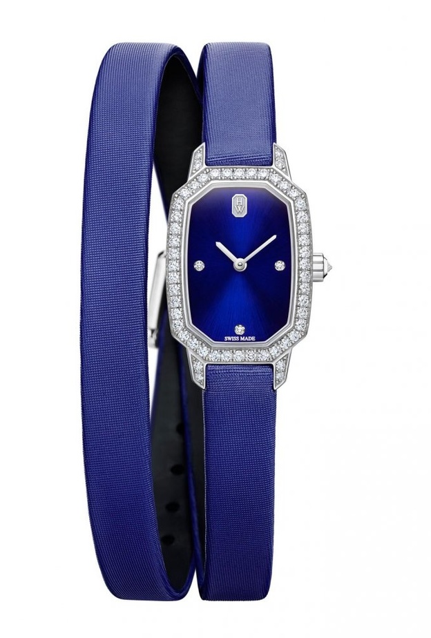  ساعة فاخرة بالهام هندسي باللون الازرق من Harry Winston