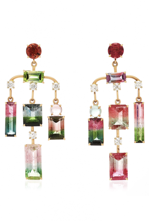 اقراط مرصعة باحجار ملونة من Suzanne Kalan