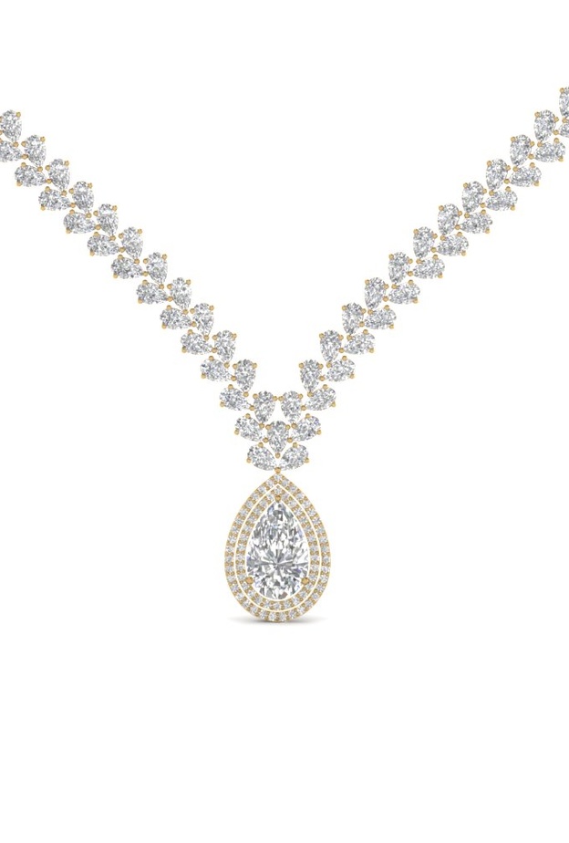 عقد الماسي من الذهب الابيض والاصفر من Fascinating Diamonds