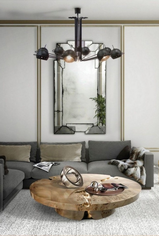 الألوان الأرضية لديكورات غرفة معيشة أنيقة