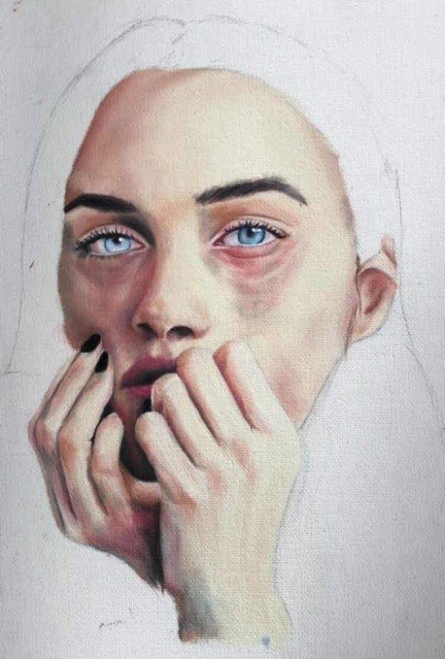 احدى لوحات الفنانة التشكيلية تهاني عبدالله