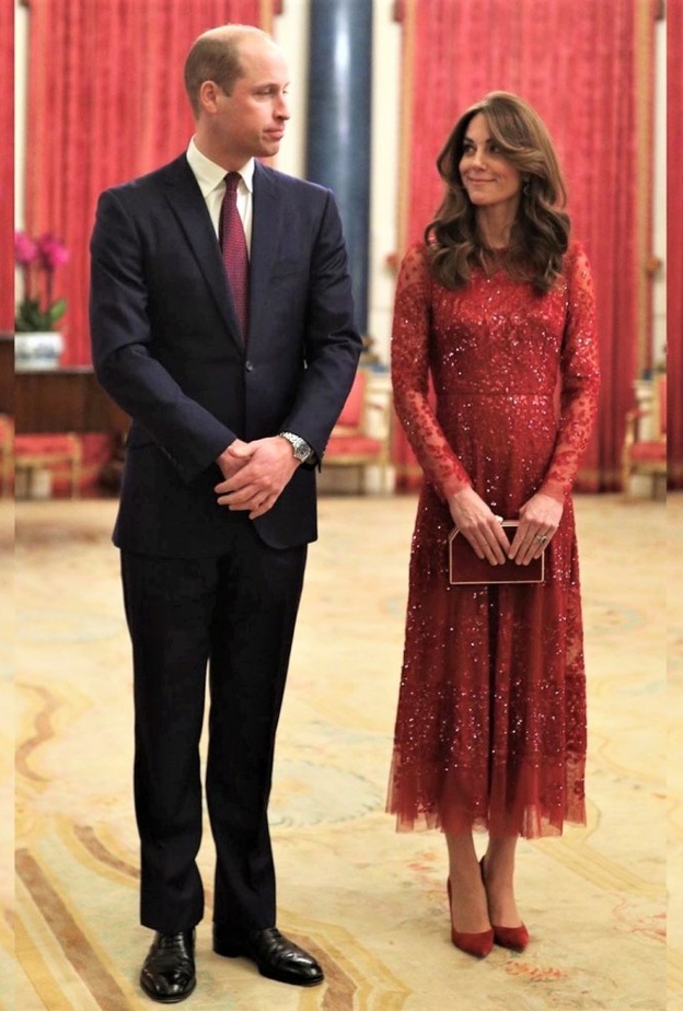 إطلالة مميزة لكيت ميدلتون والأمير ويليام في قصر بكنغهام