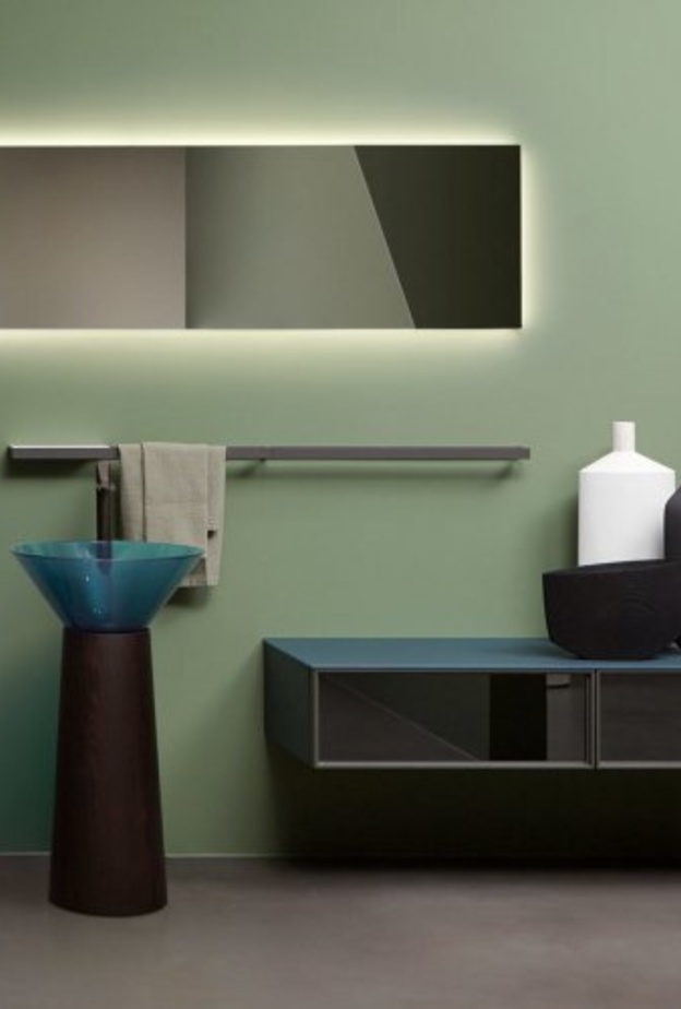 الاعتماد على الخطوط الهندسة في ديكورات حمامات بسيطة وعصرية