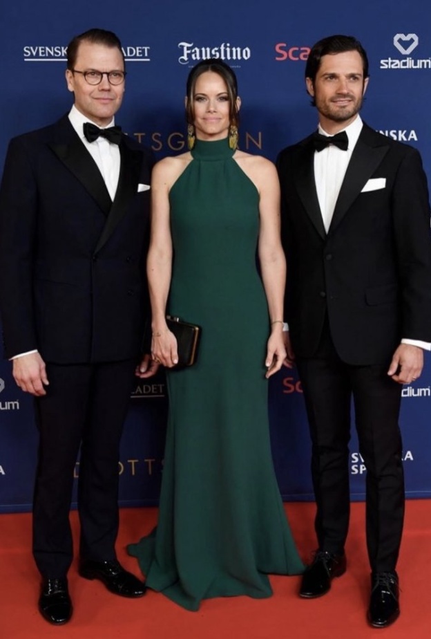 الأميرة صوفيا برفقة الأمير دانييل والأمير كارل فيليب في حفل Sweden Sports Gala 2020 في ستوكهولم