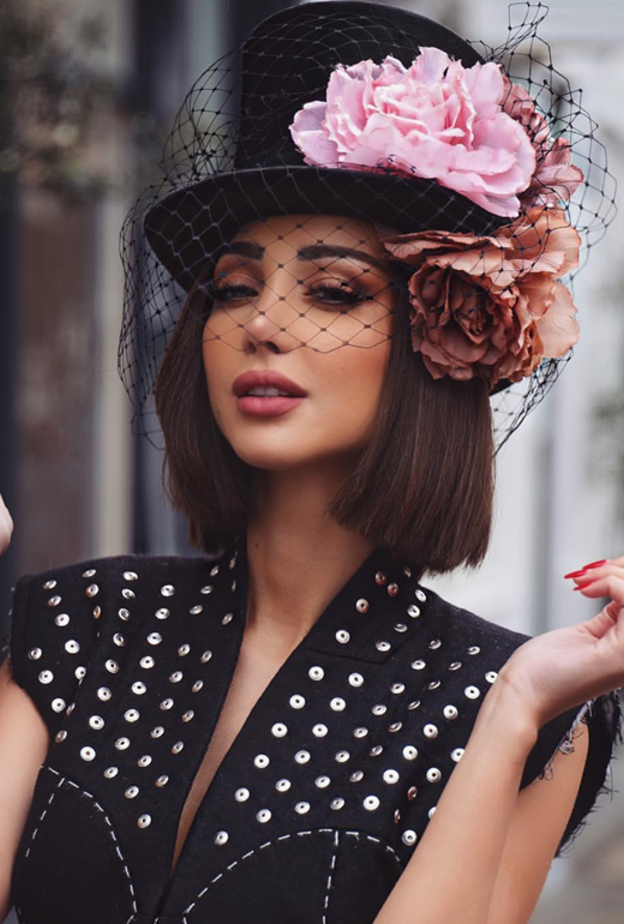 قبعات شعر دائرية بأقمشة القش من اختيار بسمة بوسيل