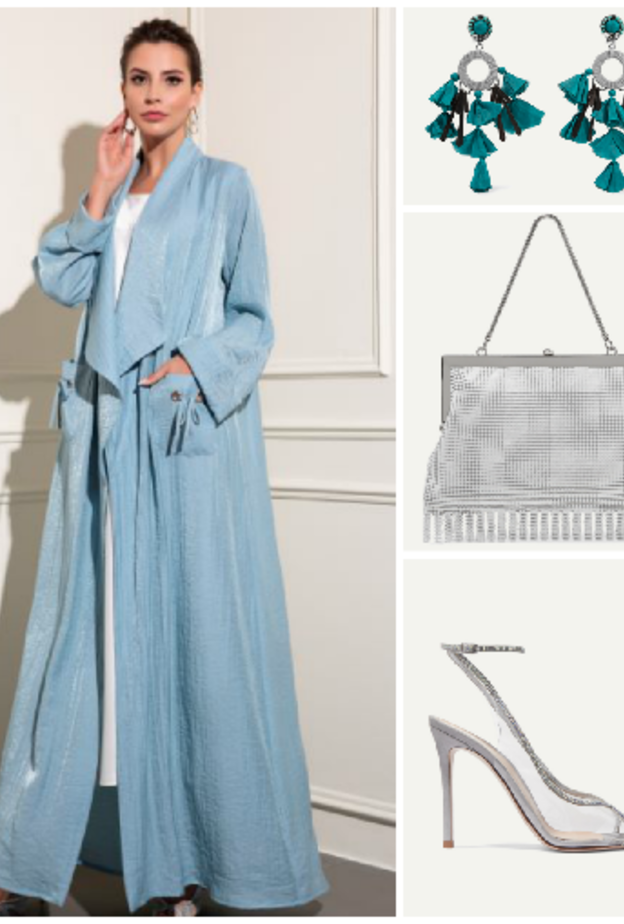 اطلالة أنثوية هادئة وجذابة بالعباية بقصة المعطف