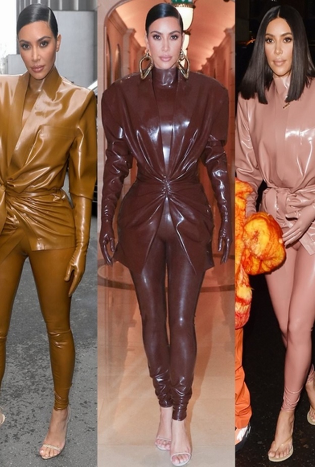 أطلالة جريئة لكيم باللون الفضي