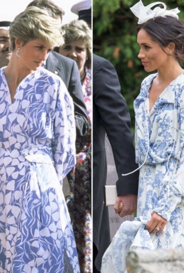 اطلالة الليدي دي تعود للعام 1987 أما ميغان فأطلت بالفستان عام 2018