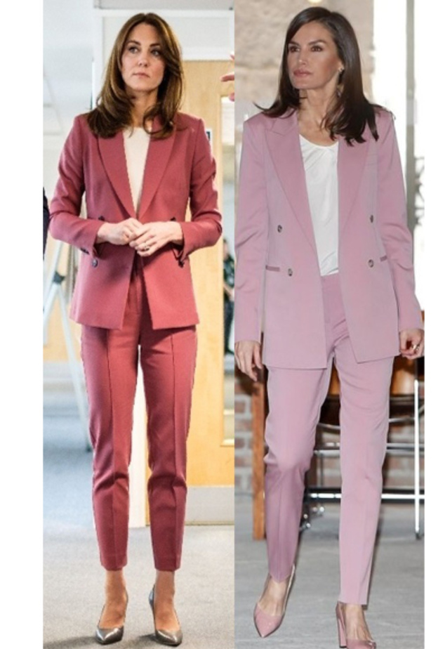 بين كيت ميدلتون والملكة ليتيزيا من بدت أجمل بالبدلة الوردية