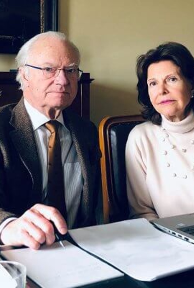 ملك وملكة السويد يشاركان في اجتماع رقمي