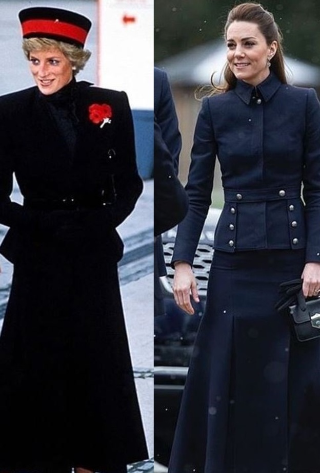 في أكثر من مناسبة أعادت كيت إبتكار إطلالات إشتهرت بها الأميرة ديانا