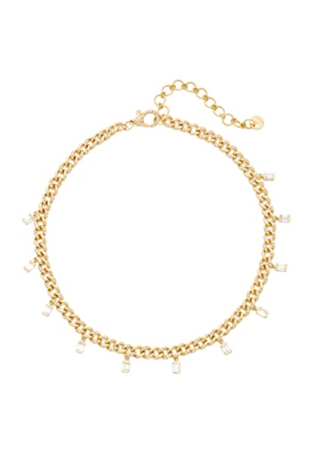  عقد شوكر ذهب اصفر مزدان بألماسات متدلية م Shay