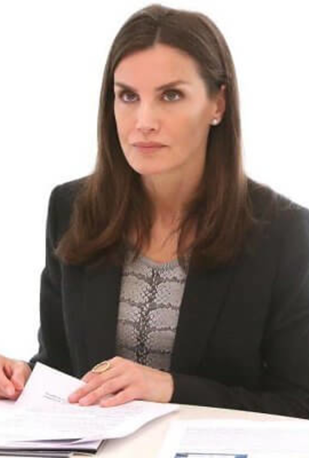 الملكة ليتيزيا في اتصال مرئي مع ممثلي مؤسسة خيرية للمعاقين